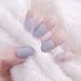 Laza 96 Pcs Colorful Fake Nails Grey Purple Full Cover Oval Short Matte Artificial Acrylic Nails - Flog Purple