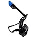 WSTOO Full Face Snorkel Mask,Foldable 180° Panoramic View Snorkel Mask,Anti-Fog Anti-Leak Design with Detachable Camera Mount for Adults & Kids (Black/Blue-Old, L/XL)