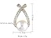 Sunshiny Fashion Ladies Fine Jewelry Women Elegant Cross Rhinestone Cross Curve Lmitation Pearl Studs Earrings Ear Studs (Gold)