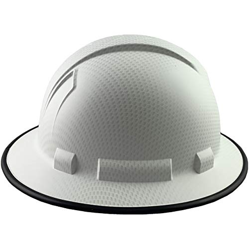 Pyramex Ridgeline Full Brim Patterned Hardhat with Protective Edge with 6 Point Suspension - Matte White Graphite Pattern