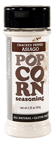 Urban Accents All Natural Gluten Free Premium Cracked Pepper Asiago Popcorn Seasoning (Pack of 3), 2.25 Oz. Ea. Urban Accents All Natural Gluten Free Premium Cracked Pepper Asiago Popcorn Seasoning (Pack of 3), 2.25 Oz. Ea.