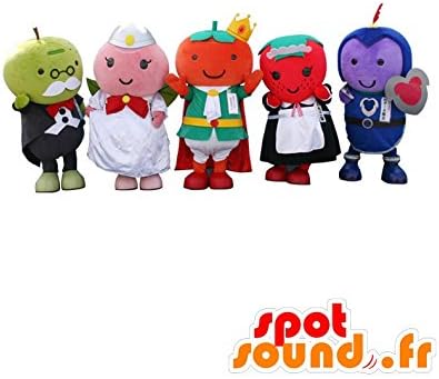 Five mascots of the kingdom of fruits, 5 fruits colorful outfits - JAPANESE SPOTSOUND MASCOT