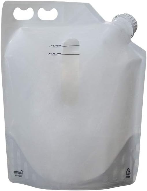 1 Gallon (4 Liter) To-Go Pouch (2 pack without front spout) - Easy to Fill & Carry your Favorite Beverages or Condiments Anywhere you Go! Great for Restaurant Take Out!!