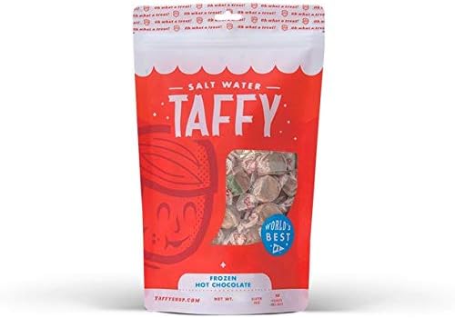 Taffy ShopFrozen Hot Chocolate Salt Water Taffy - Small Batch Salt Water Taffies Made in the USA - Super Soft, and Sweet - Guaranteed Fresh - Gluten-Free, Soy-Free, Peanut-Free - Share (14oz) Bag