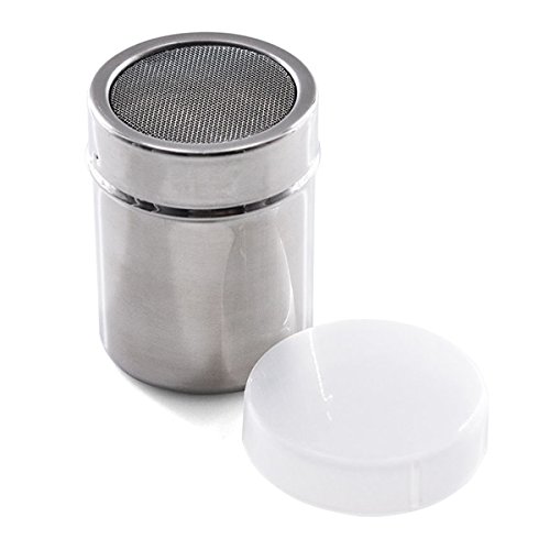 OUNONA 3pcs Stainless Steel Cooking Dredges Seasoning Pepper Shaker Spice Dispenser Sugar Powder Cocoa Flour Seasoning Spice Tools Size M