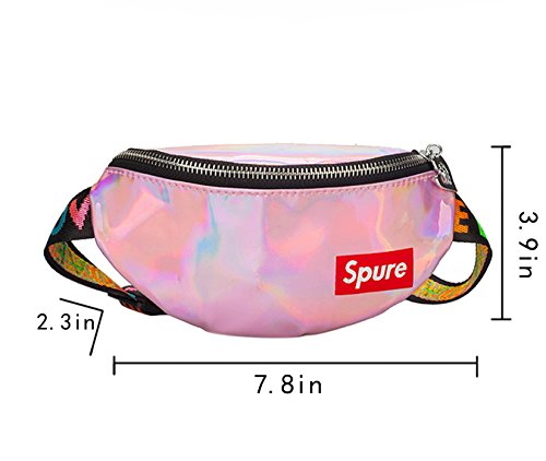 Kids Holographic Fanny Pack Sports Hiking Running Purse Waist Pack Belt Bum Bag