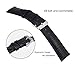 TStrap 18mm Leather Watch Band Black Soft w/ Watch Clasp Buckle Watch Strap Bracelet Replacement