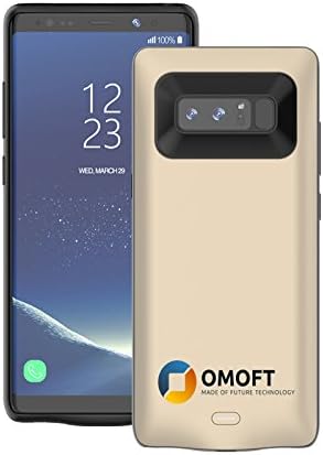 Galaxy Note 8 BATTERY Case, Omoft 5500mAh Power External Bank Charging Case for Samsung Galaxy Note 8(6.3 inch) Extended Battery life Portable Backup Smart Charger Portable Durable &amp; fast (Gold)
