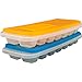 Chef Buddy Set of 2 Ice Trays with Lids, 14 Cubes, Multicolor