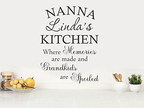 Personalised Grandma/Nanna Kitchen Quote Modern Wall Art Sticker Decal Black Large 64cm high x 49cm wide21
