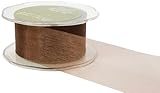 May Arts 3-Inch Wide Ribbon, Brown Sheer