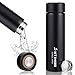 Vacuum Insulated Water Bottle, Stainless Steel Thermoses Water Bottle, Keep Hot Or Cold (Ice), Car Portable Travel Tea Coffee Vacuum Thermoses Cup, Anti-collision, Leak-proof,18 Oz,Black