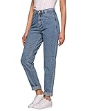 Women's Jeans, Evensleaves High Waist Solid Vintage Straight-Leg Denim Pants