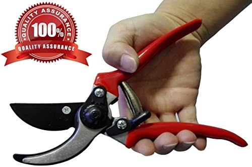 QUIET 100% Premium High Carbon Steel Professional Pruning Shears Clippers Bypass Ergonomic,Branches Bush Bonsai Roses Vines and Weeds