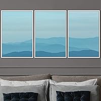 3 Piece Framed Canvas Wall Art Blue Sunset Canvas Prints Home Artwork Decoration for Living Room,Bedroom - 16