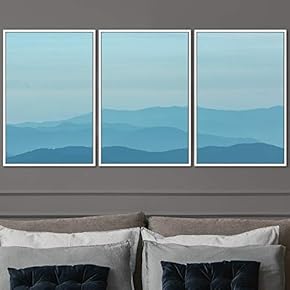 signwin 3 Piece Framed Canvas Wall Art Blue...