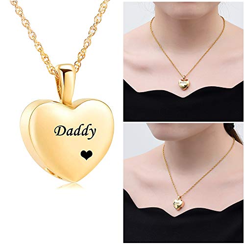 shajwo Cremation Jewelry for Ashes Holder - Heart Locket Urn Pendant Necklace Jewelry - Keepsake Funeral Urns Memorial Jewelry Gift for Women Men