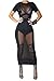 Zeagoo Women Sexy See Through Mesh Dress Short Sleeve Midi Bodycon Party Club Dress S-3XL