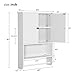 Yaheetech Bathroom Organizer Cupboard Wall Mounted Medicine Cabinet - Double Door Adjustable Shelves Hanging Bar, White