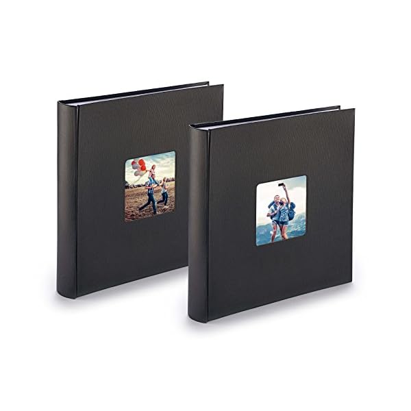 Fotoalbum XXL I Album 2er Pack zum Selbstgestalten (30x30 cm) I je 400 Bilder zum einkleben in 10x15 Format I schwarz
