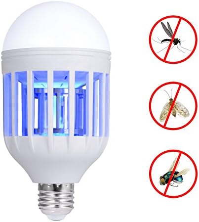 S SUNINESS Bug Zapper Light Bulb, 15W Electronic Insect Killer Mosquito Killer Lamp 1200LM E26 Base Bug Zapper Light for Indoor Outdoor Porch Deck Patio Backyard(1Pack)