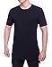 HEQU Men's Cotton Side Split Hipster Hip Hop Short Sleeve Long T Shirt Black L
