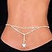 joylive Sexy Glittery Rhinestone Dangle Butterfly Body Jewelry Waist Belly Chain For Dance Model Show Bridal Wedding