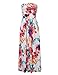 Leadingstar Women's Graceful Floral Party Maxi Dress, Strapless-White Orange Flower