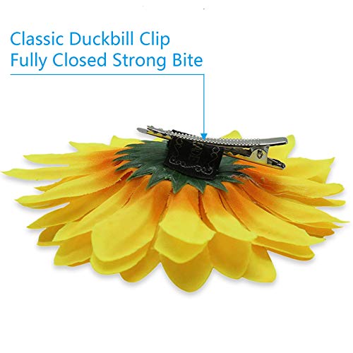Timoo 12 PCS Sunflower Duckbill Hair Clip, Metal Alligator Hair Accessories for Beach, Summer Party - Thumbnail 3