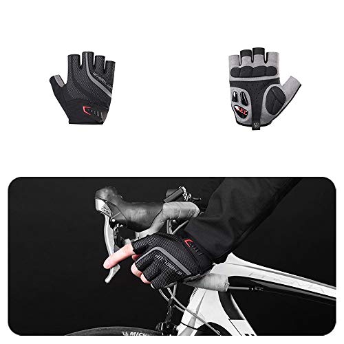 Glumes Bike Gloves Bicycle Gloves Cycling Gloves Mountain Biking Gloves with Anti-Slip Shock-Absorbing Pad Breathable Half Finger Outdoor Sports Gloves for Men&Women