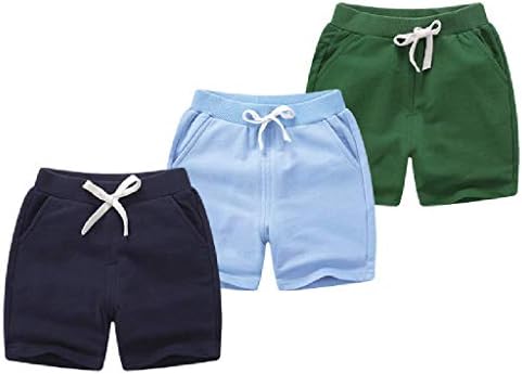 Sunhusing 3PCs Toddler Boys Girls Solid Color Cotton Linen Sport Shorts Drawstring Elastic Waist Beach Shorts Knitting Patterns