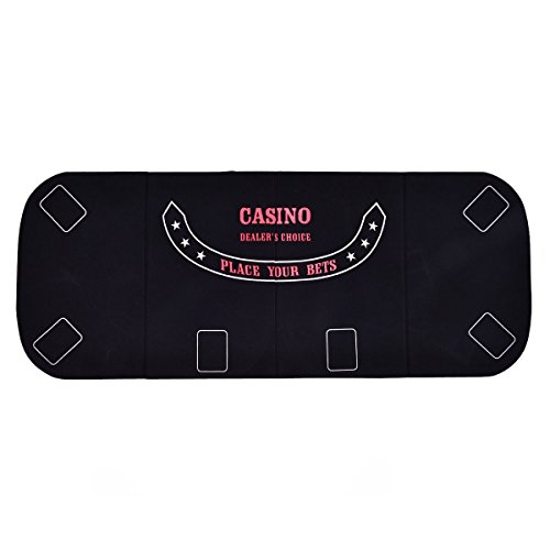 image for COLIBROX--3in1 Folding 8 Player Blackjack Craps Poker Table Top & Carr