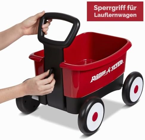 Push & Pull Walker Wagon, roter 2-in-1 Spielzeug-Walker-Wagen für Kleinkinder, für 1–4 Jahre