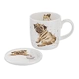Royal Worcester Wrendale Designs Pug Love Mug