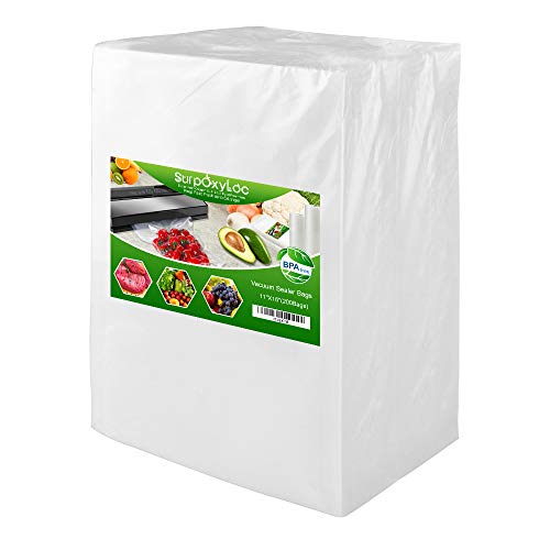 Premium!! 200 Gallon Size11"x16"Vacuum Freezer Sealer Bags for Food