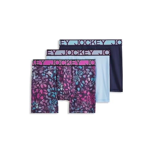 Jockey Men's Underwear Active Microfiber 5" Boxer Brief - 3 Pack, Wander Blue, L at Amazon