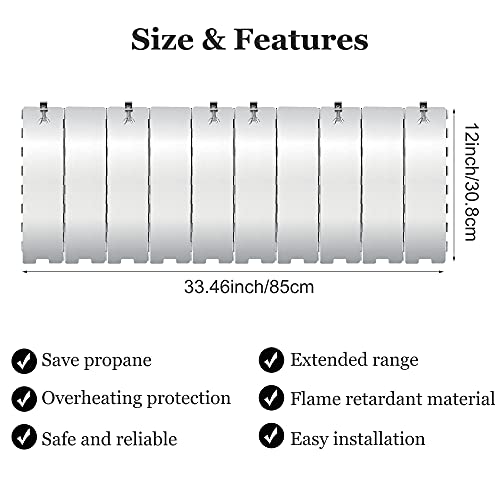 Patio Heater Reflector Shield, Upgraded 12" Height Heat Focusing