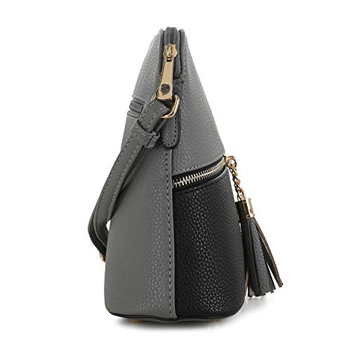 SG SUGU Lunar Lightweight Medium Dome Crossbody Bag Shoulder Bag with Double Tassels Zipper