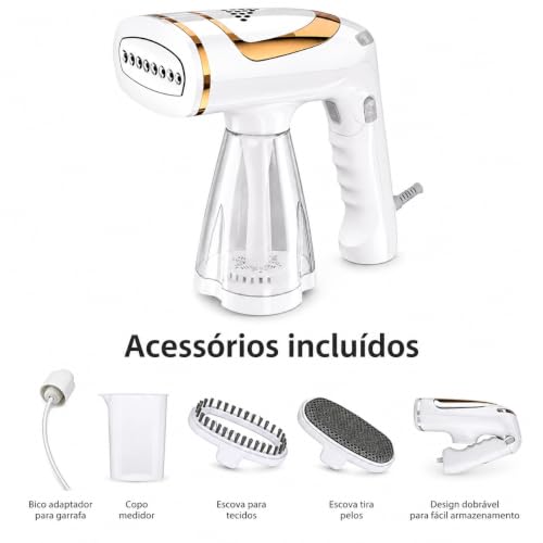 Vaporizador de Roupas Portátil Dobrável, 1600W, 127V, com 8 Saídas de Vapor, para Roupas, Cortinas e Viagens