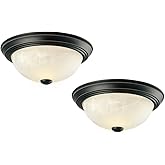 Design House 587519 Traditional 2 Pack 2-Light Indoor Dimmable Ceiling Light with Alabaster Glass for Bedroom Hallway Kitchen