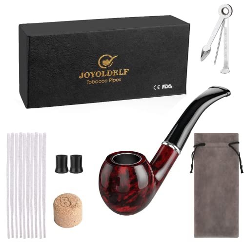 Joyoldelf Tobacco Pipe, Classic Smoking Pipe with Foldable Tobacco Pipe