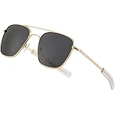 JOVAKIT Men's Polarized Aviator Sunglasses Retro Military Style Pilot Sun Glasses Bayonet Temples UV400 Protection