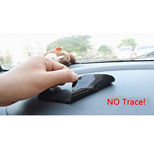 Anti-Slip Pad, Bysameyee Anti-Slide Fixate Sticky Mat for Car Dashboard, Silica Gel Non-Slip Pads for Radar Detector Cellphone, Pad, Keys,Glass, Mirrors, Whiteboards, Metal (Black, 5 Packs)