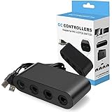 Switch Gamecube Controller Adapter, Super Smash Bros Gamecube Adapter for Nintendo Switch, Wii U and PC USB with 4 Ports - Plug &amp; Play, No Drivers Needed