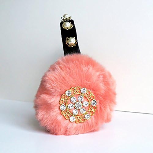 orange embellished earmuffs inspired by Scream Queens faux fur fall winter hair accessory bling ear warmers inspired by Chanel #3 OOAK gift for her