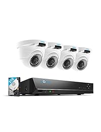 Reolink Sistema de vigilancia de vídeo PoE de 4 MP y 8 canales, 4 cámaras IP PoE de 1440P con cable para exteriores, sistema de seguridad NVR de 8 canales con disco duro de 2 TB para grabación de 7 24 RLK8-420D4