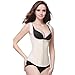 WONDER-BEAUTY Women's Fat Burner Nude Latex Trainer Vest 3 Row Hook Underbust Cincher