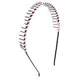 2 Pcs Lady Pink Black Metal Teeth Hair Hoop Headband Ornament
