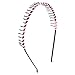 2 Pcs Lady Pink Black Metal Teeth Hair Hoop Headband Ornament
