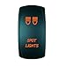 QUNQI STAR 5 pin Laser Backlit Rocker Switch Rock Lights 20A 12V On/Off LED Light Toggle Switch with Jumper Wires Set（SPOR Lights,Orange）